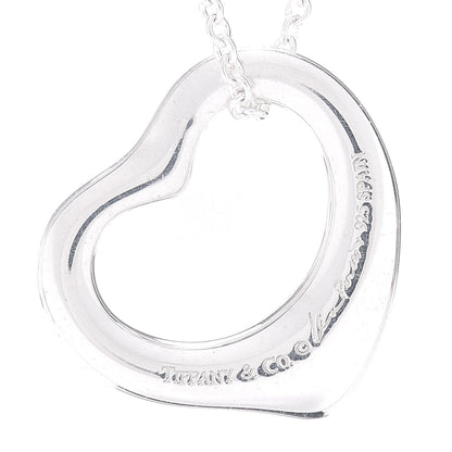 Tiffany Sterling Silver 16mm Elsa Peretti Open Heart Pendant Necklace 5 of 5