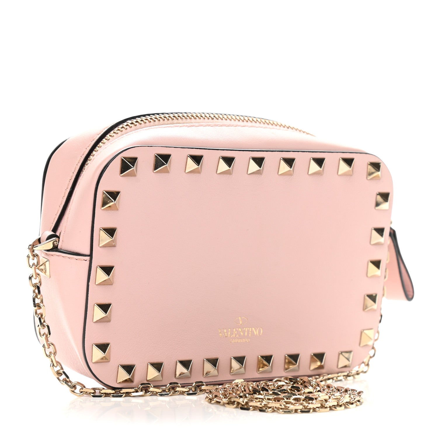 Valentino Garavani Calfskin Small Rockstud Chain Camera Crossbody Bag Loto 3 of 10