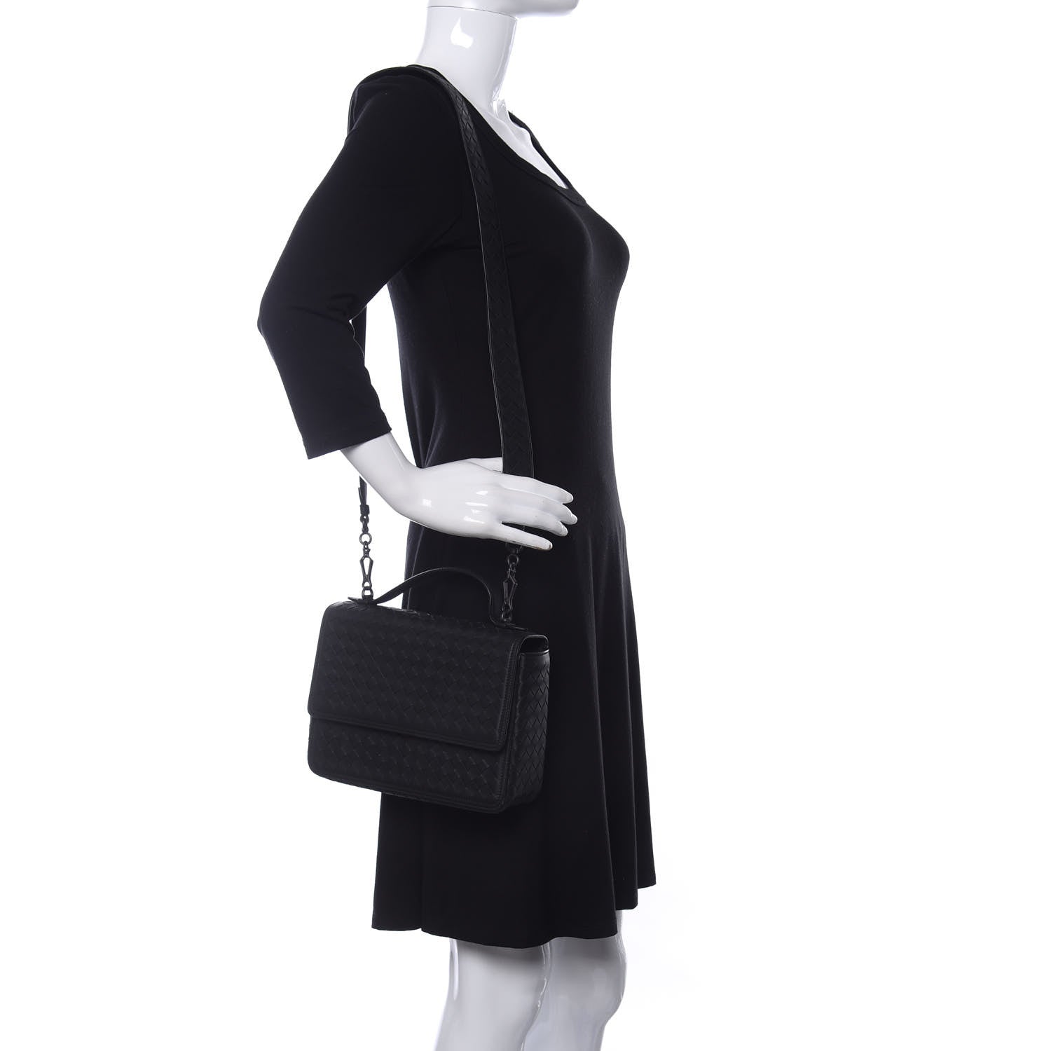 Bottega Veneta Nappa Intrecciato Alumna Bag Black 2 of 11