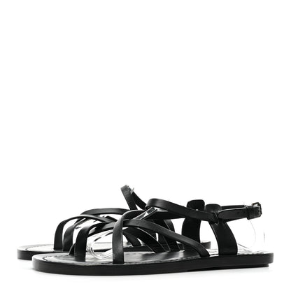 Saint Laurent Calfskin Nu Pieds Sandals 38 Black 3 of 11