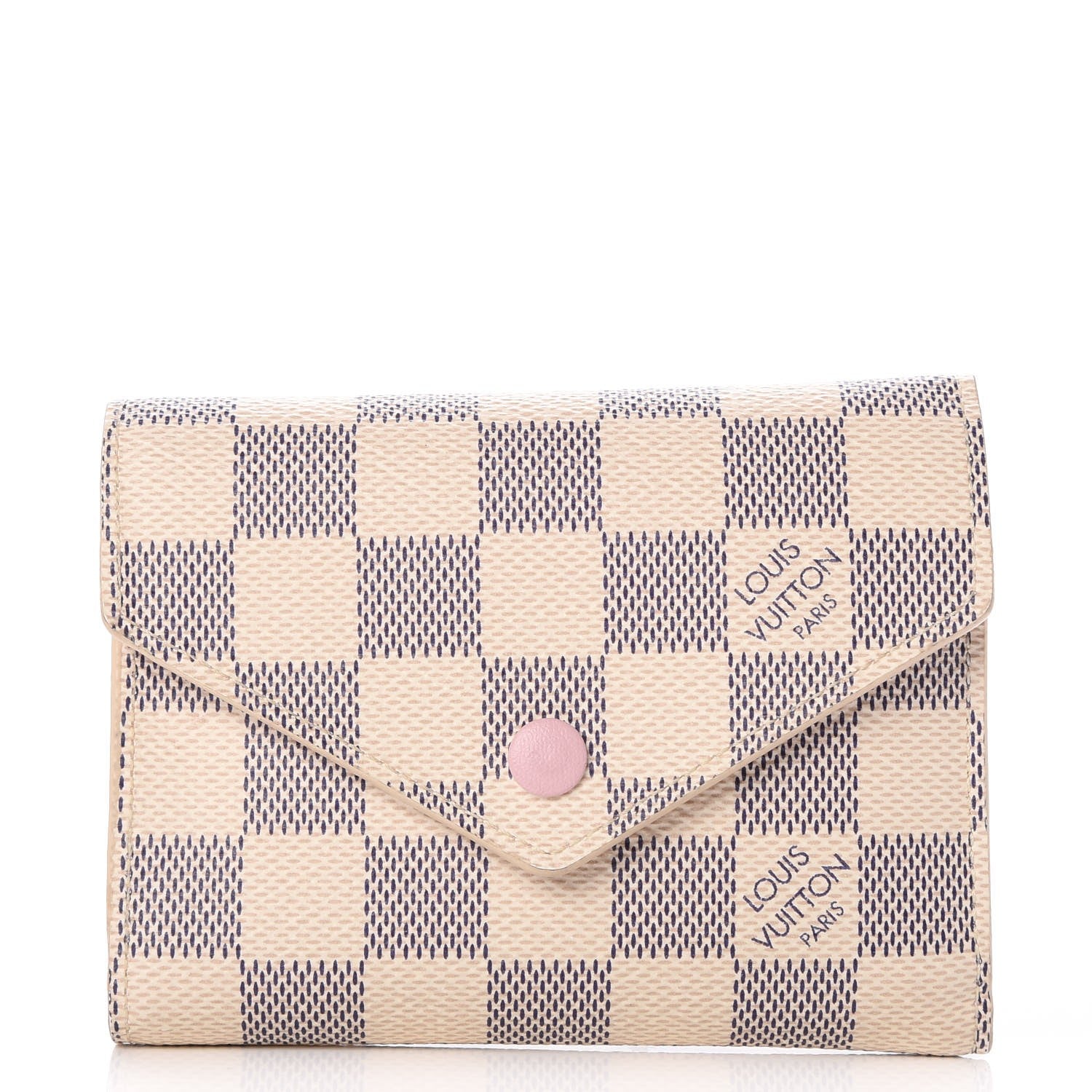 Louis Vuitton Damier Azur Victorine Wallet Rose Ballerine 1 of 8