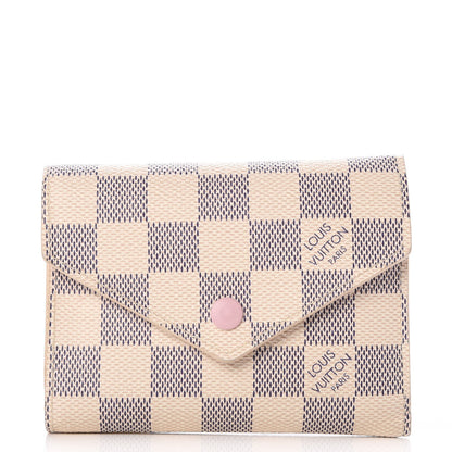 Louis Vuitton Damier Azur Victorine Wallet Rose Ballerine 1 of 8