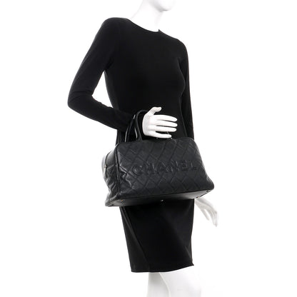 Chanel Caviar Patent Large Bowler Black 2 of 10