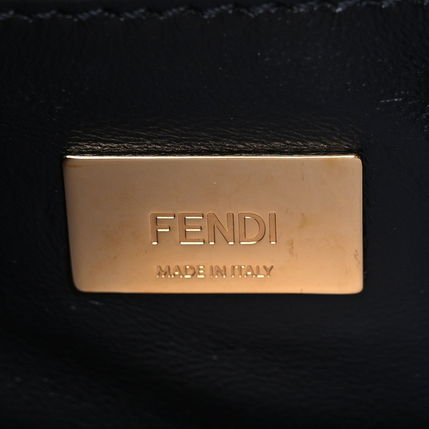 Fendi Shearling Nappa Macro FF 1974 Mini Peekaboo Iconic Satchel Tobacco Black 7 of 7