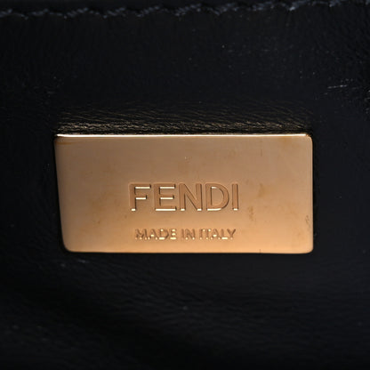 Fendi Shearling Nappa Macro FF 1974 Mini Peekaboo Iconic Satchel Tobacco Black 7 of 7