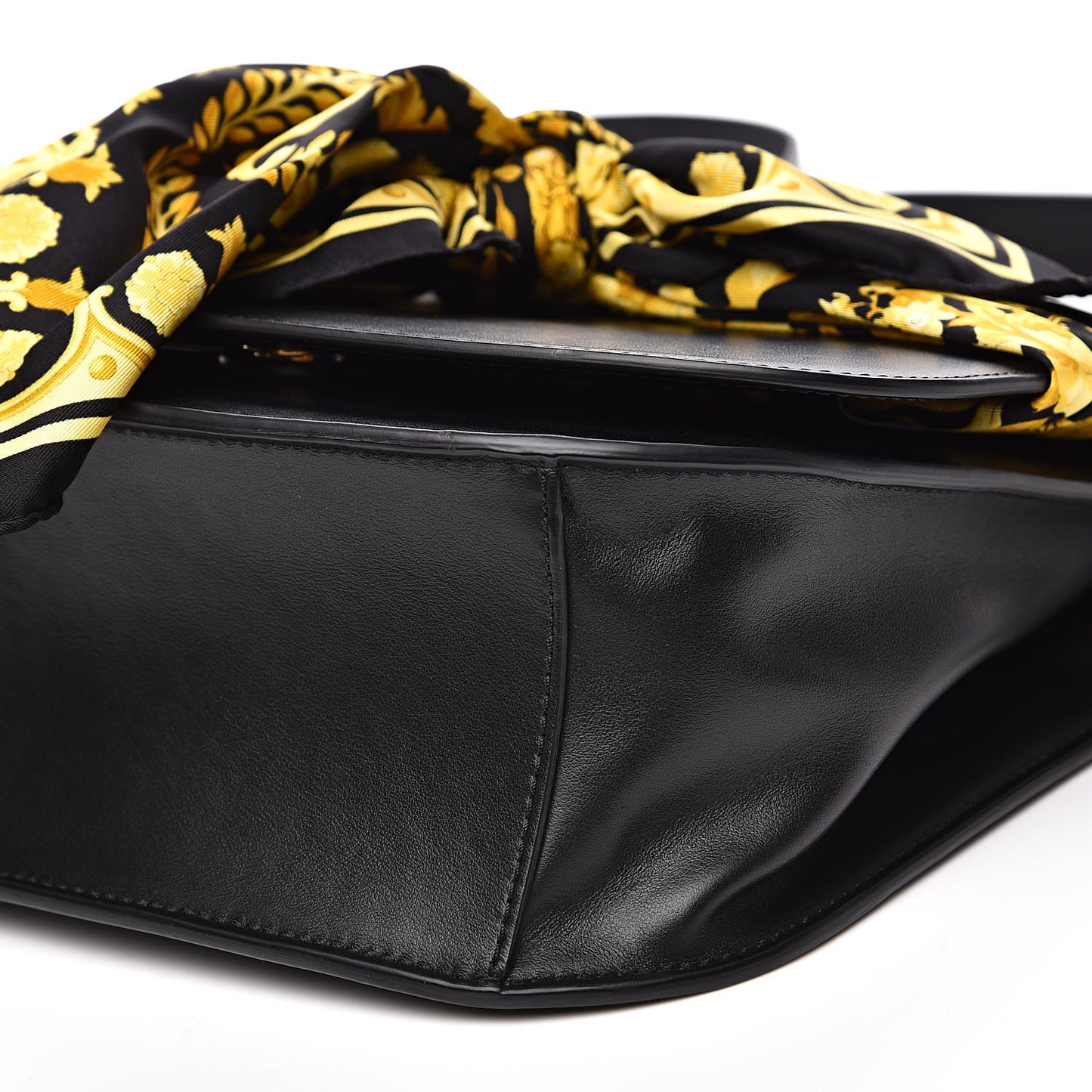 Borsa Vitello Barocco Scarf Sash Shoulder Bag Black Multicolor