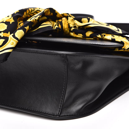 Versace Borsa Vitello Barocco Scarf Sash Shoulder Bag Black Multicolor 9 of 11
