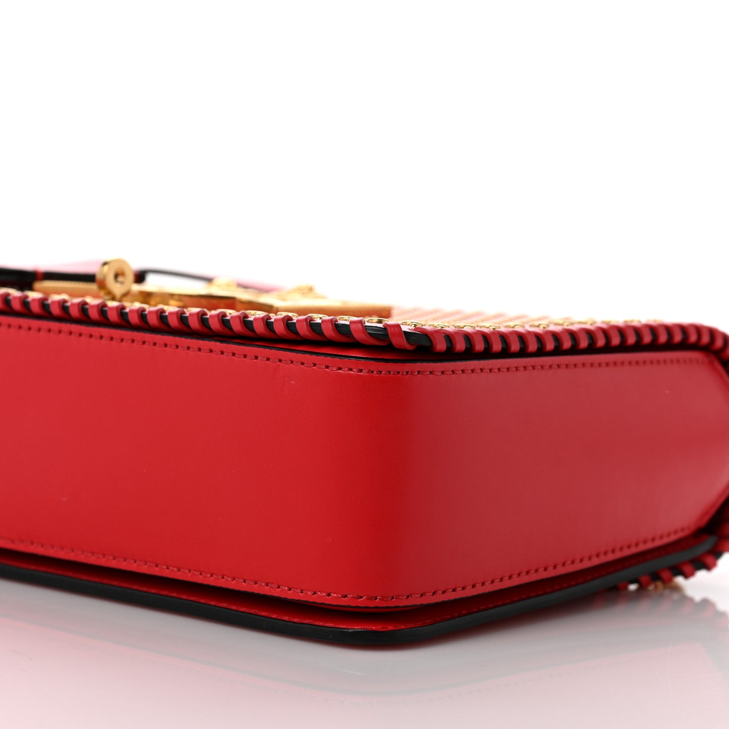 Nappa Whipstitch Icon Western Chain Shoulder Bag Red