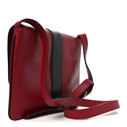 Gucci Calfskin Medium Arli Flap Shoulder Bag New Cherry Red Black 3 of 10
