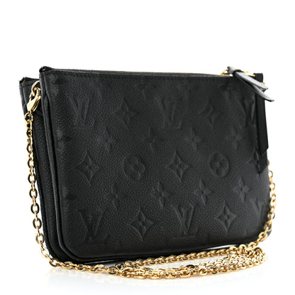 Louis Vuitton Empreinte Double Zip Pochette Black 2 of 10