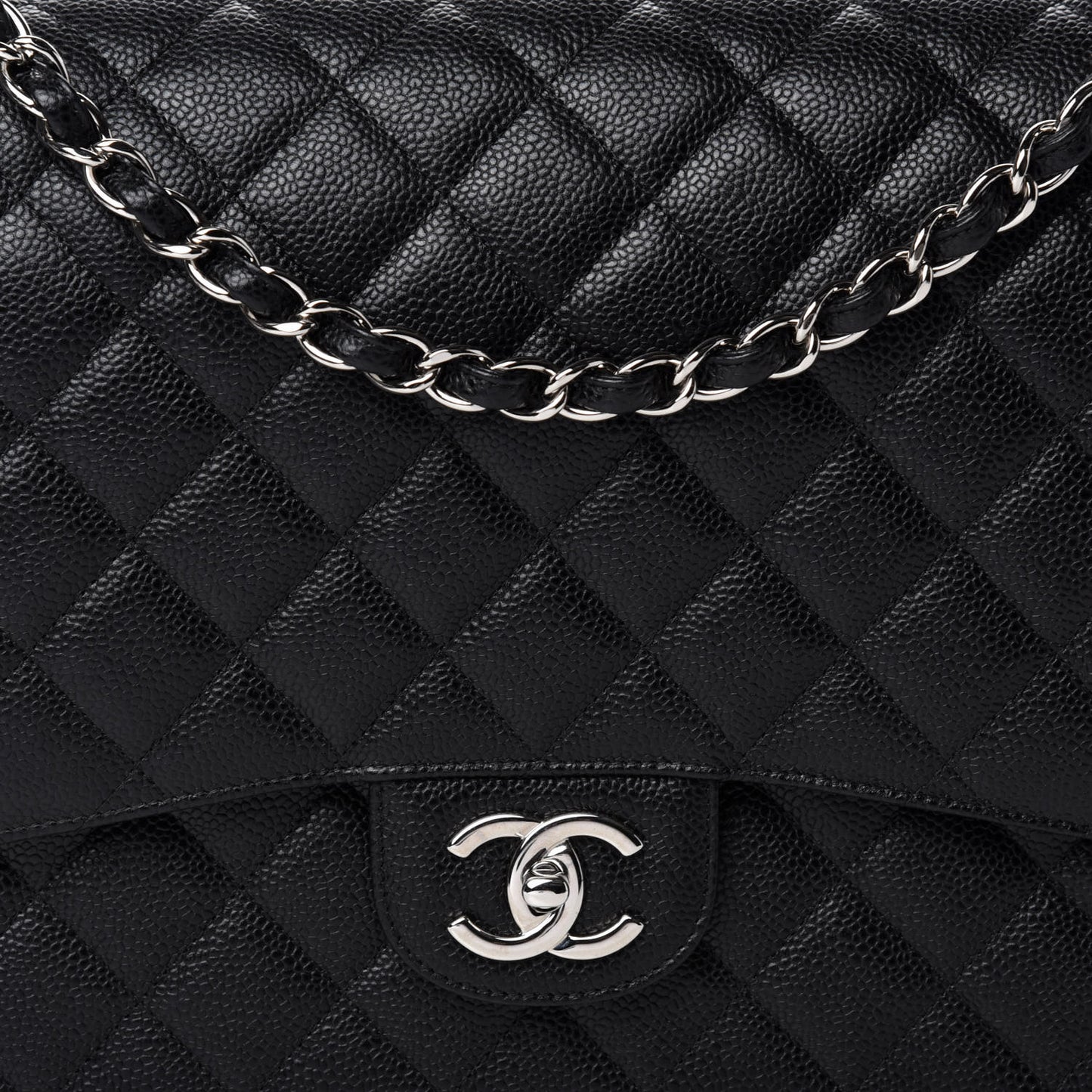 Caviar Quilted Maxi Double Flap Black