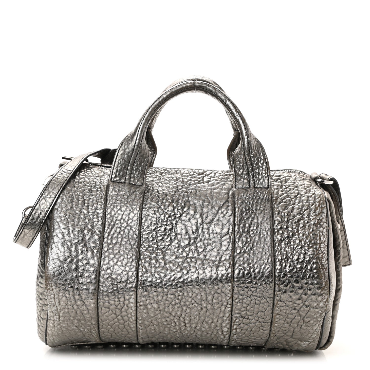 Alexander Wang Metallic Pebbled Lambskin Rocco Carbon Silver Hardware 1 of 9