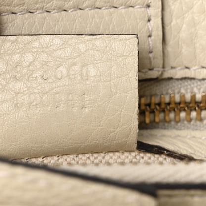 Gucci Pebbled Calfskin Medium Bamboo Shopper Tote Off White 7 of 10