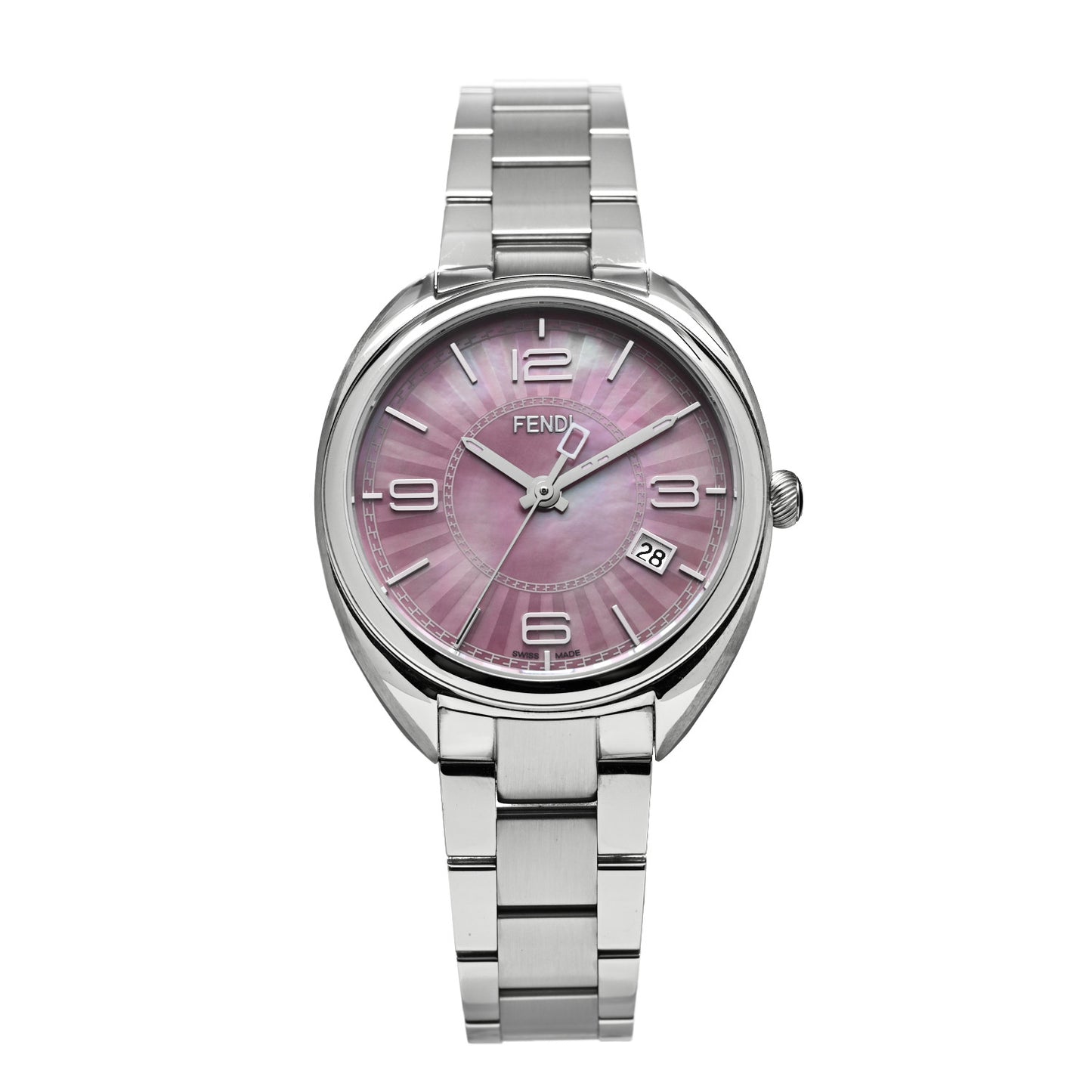 Stainless Steel Pink Mother of Pearl 34mm Momento Quartz Watch