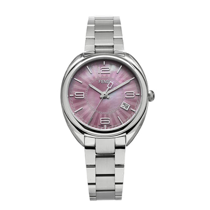 Fendi Stainless Steel Pink Mother of Pearl 34mm Momento Quartz Watch 1 of 5