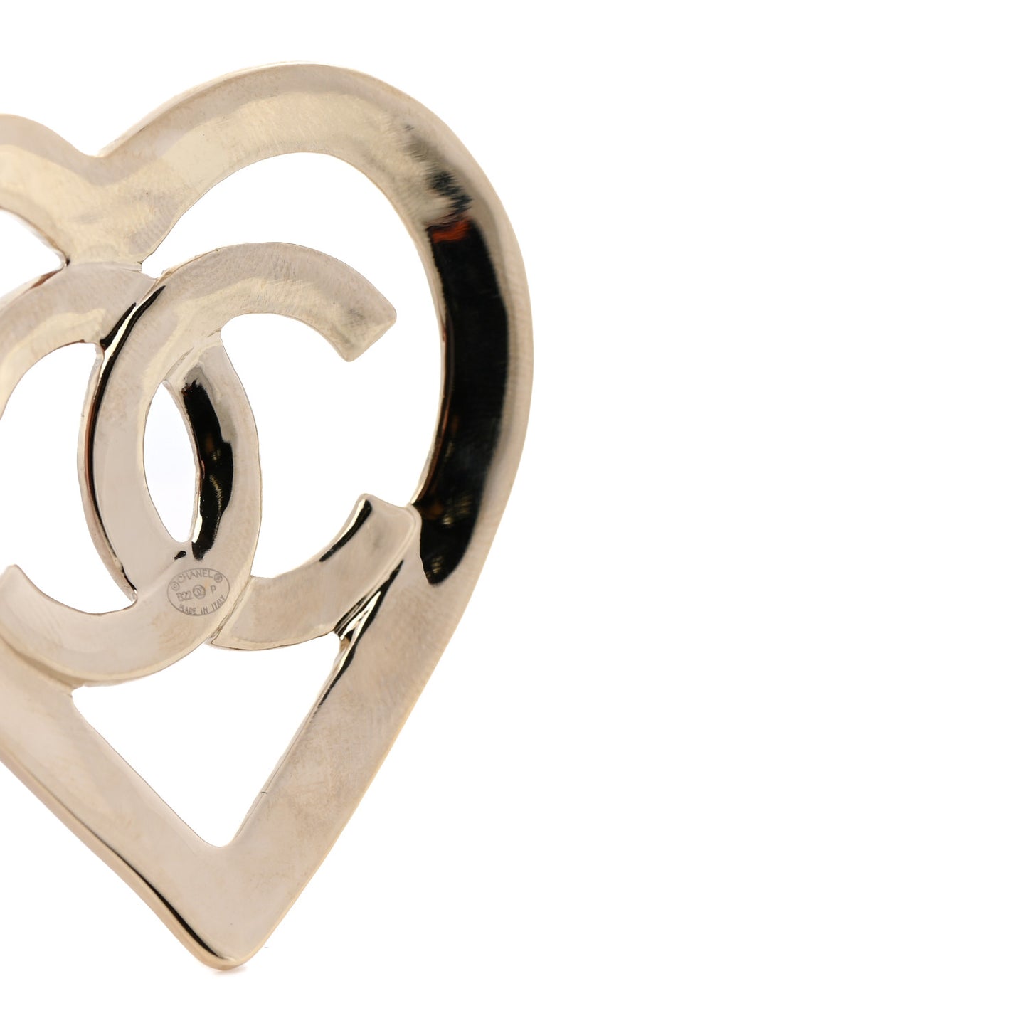 Metal CC Heart Coco In Love Hoop Earrings Gold