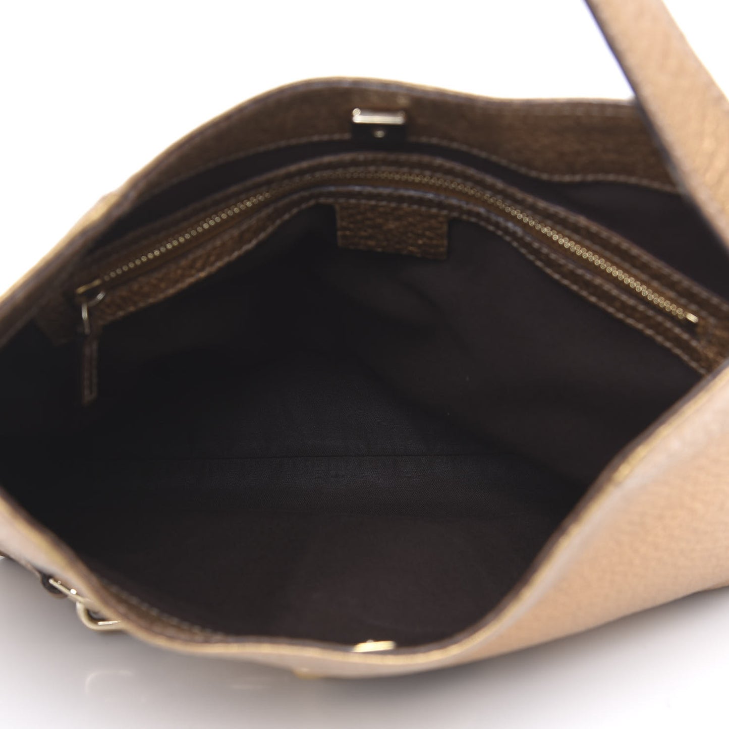 Metallic Pebbled Calfskin Hasler Hobo Gold