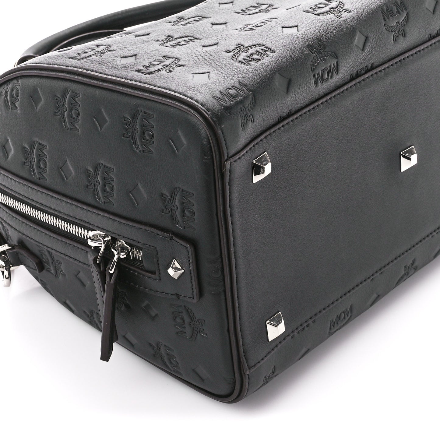 Calfskin Ottomar Monogram Essential Boston Bag Black