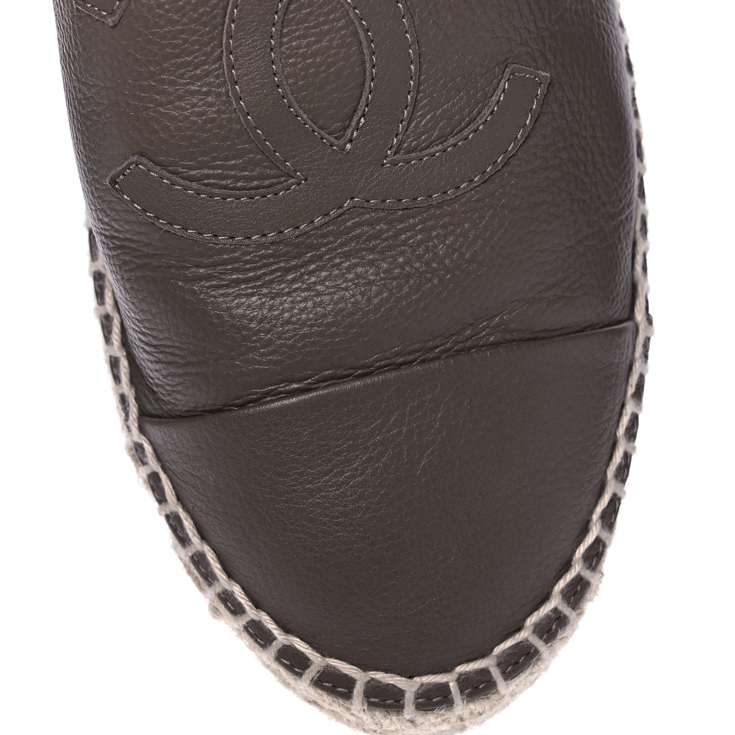 Chanel Calfskin CC Espadrille Mules 39 Dark Beige 11 of 11
