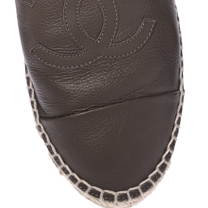 Chanel Calfskin CC Espadrille Mules 39 Dark Beige 11 of 11