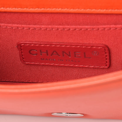 Chanel Plexiglass Patent Mini Boy Brick Flap Orange Red 8 of 10