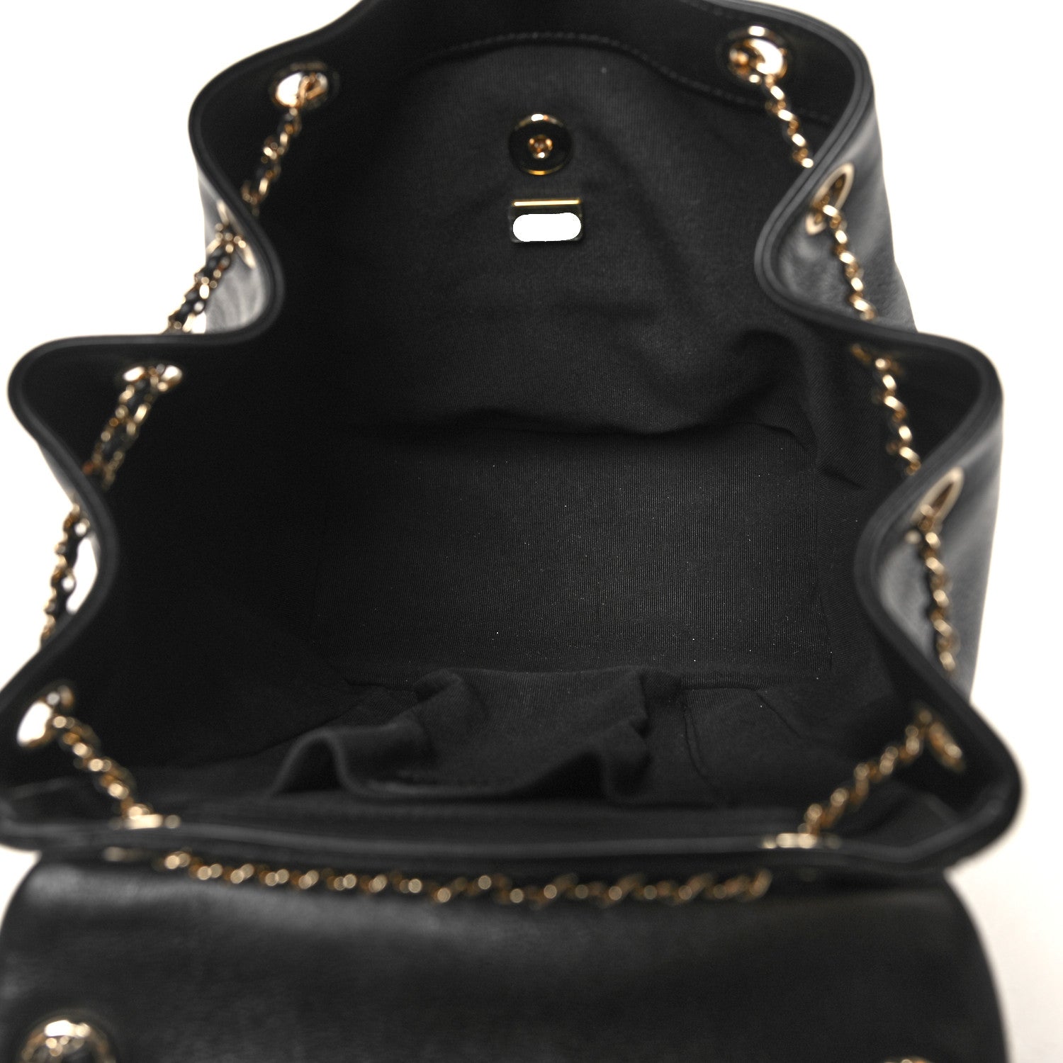 Chanel Lambskin Quilted Large Duma Drawstring Backpack Black 5 of 12