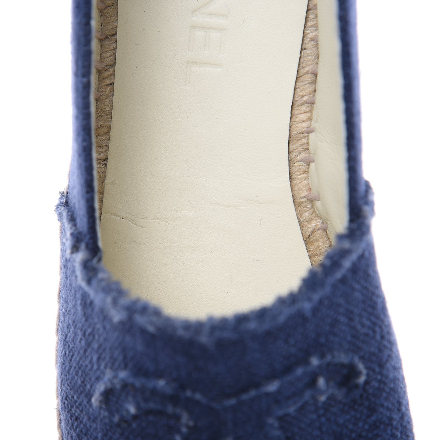Linen CC Espadrilles 38 Blue Black