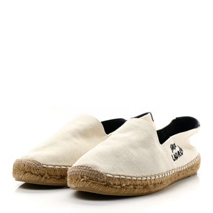 Saint Laurent Canvas Nappa Elba Light Logo Embroidered Espadrilles 39.5 Panna 3 of 8