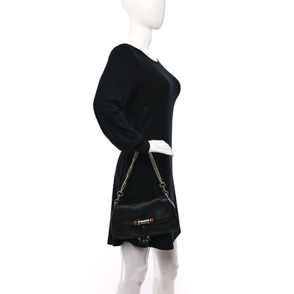 Gucci Calfskin Bamboo Croisette Evening Bag Black 2 of 9