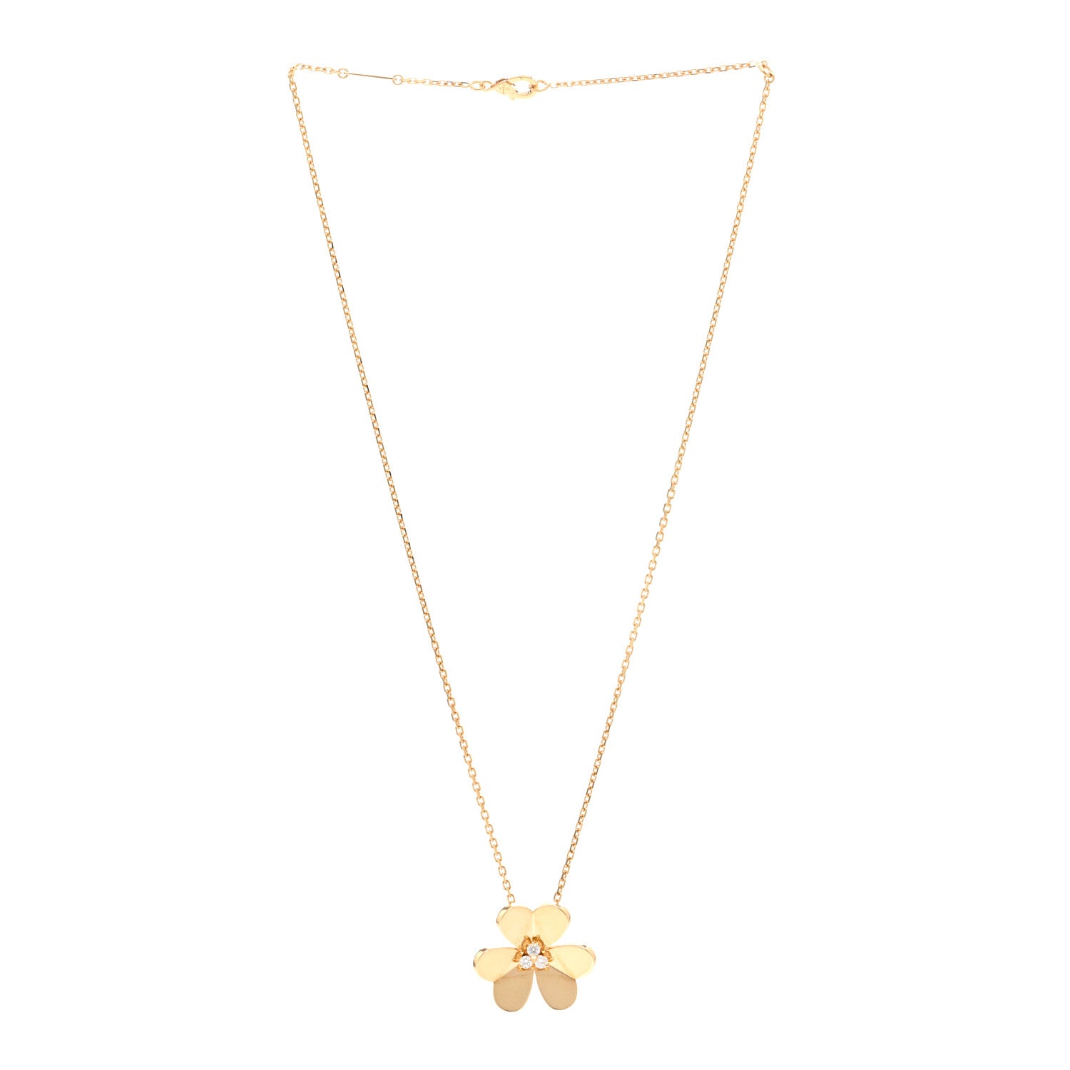Van Cleef & Arpels 18K Yellow Gold Diamond Large Frivole Pendant Necklace 3 of 6