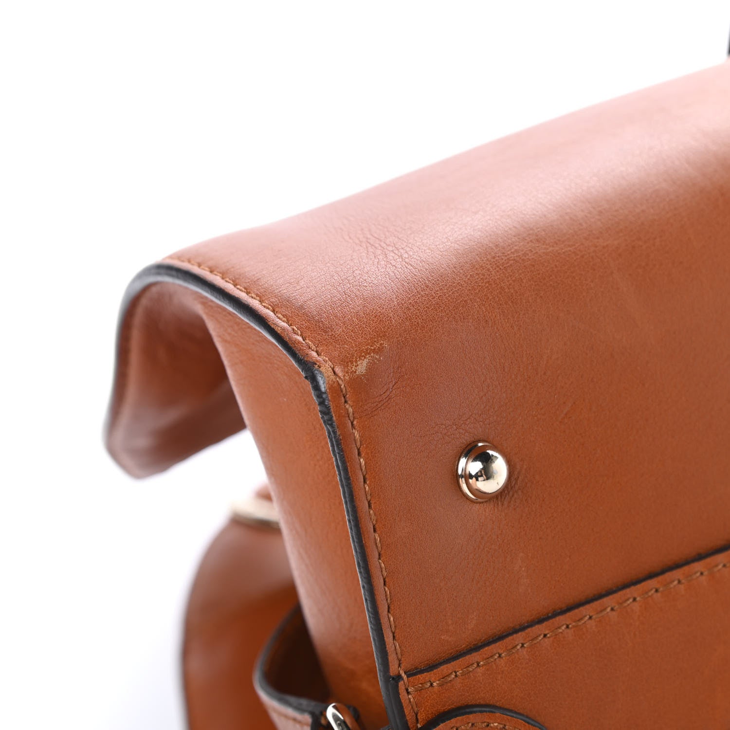 Gucci Calfskin Medium Stirrup Top Handle Bag Brown 9 of 17