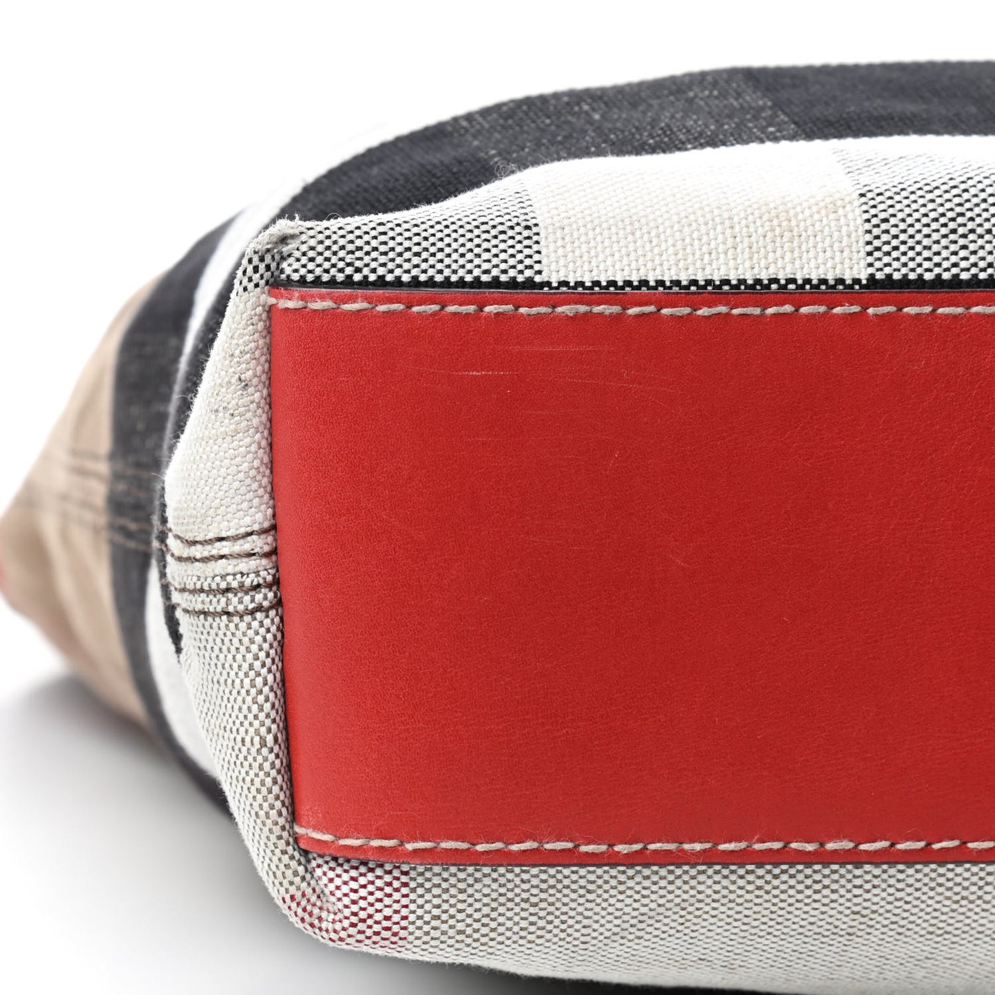 Canvas Mega Check Medium Tottenham Brit Tote Cadmium Red