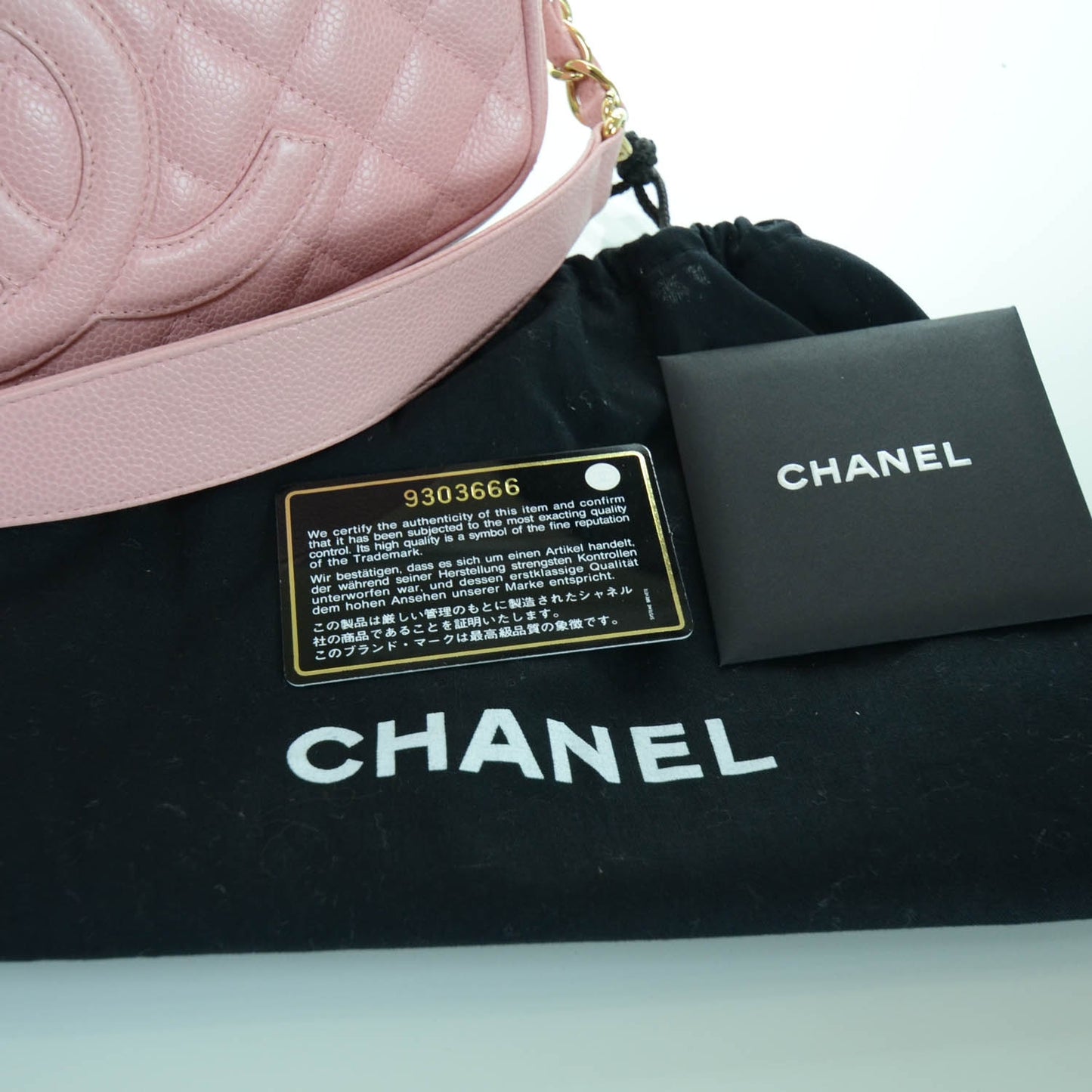 Caviar Quilted Pochette Pink