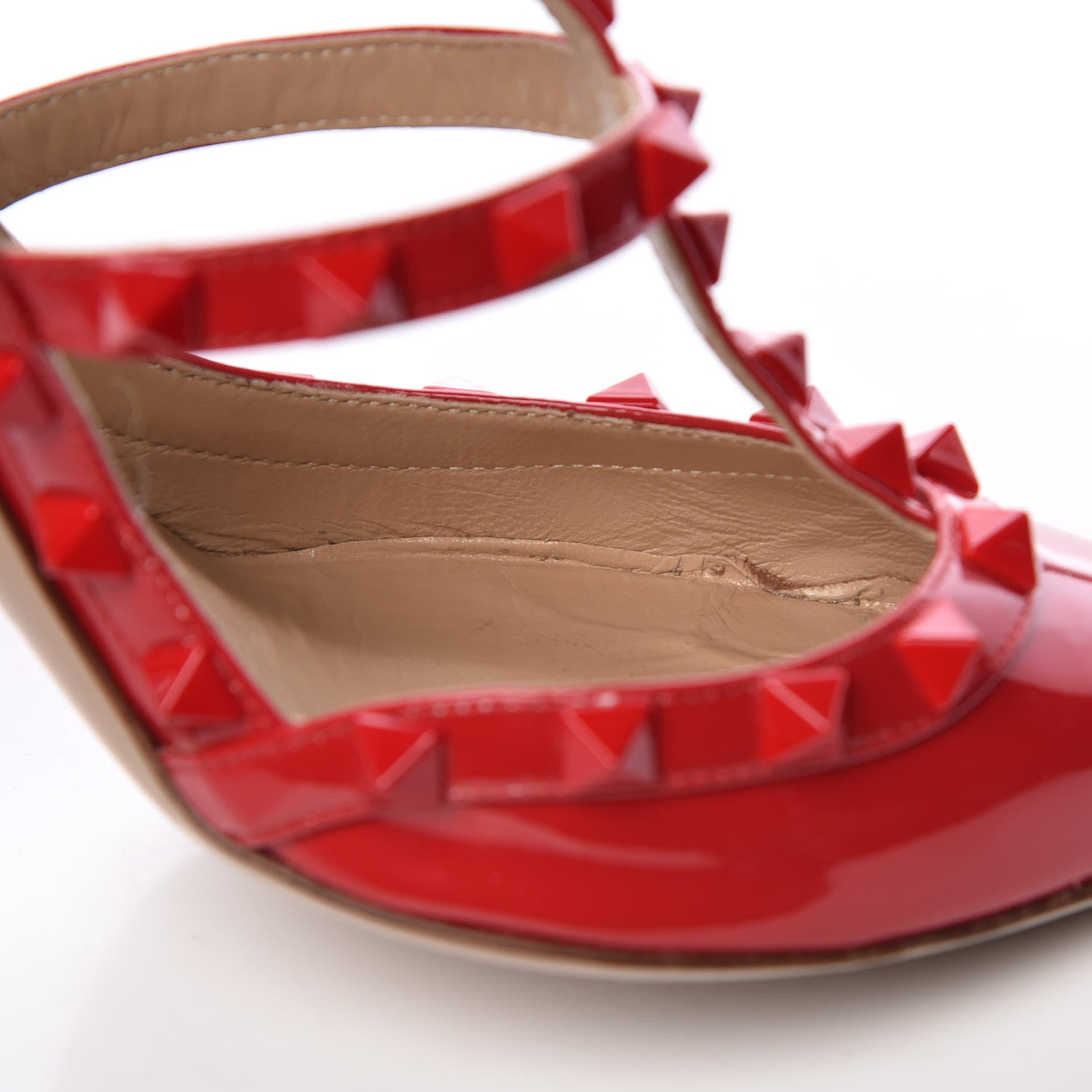 Valentino Garavani Patent Monochrome Rockstud Ankle Strap 100mm Pumps 36 Rosso Valentino 16 of 18