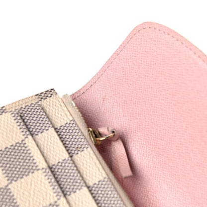 Louis Vuitton Damier Azur Emilie Wallet Rose Ballerine 18 of 20