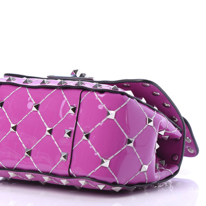 Valentino Garavani Patent Micro Rockstud Spike Shoulder Bag Radiant Orchid 9 of 11