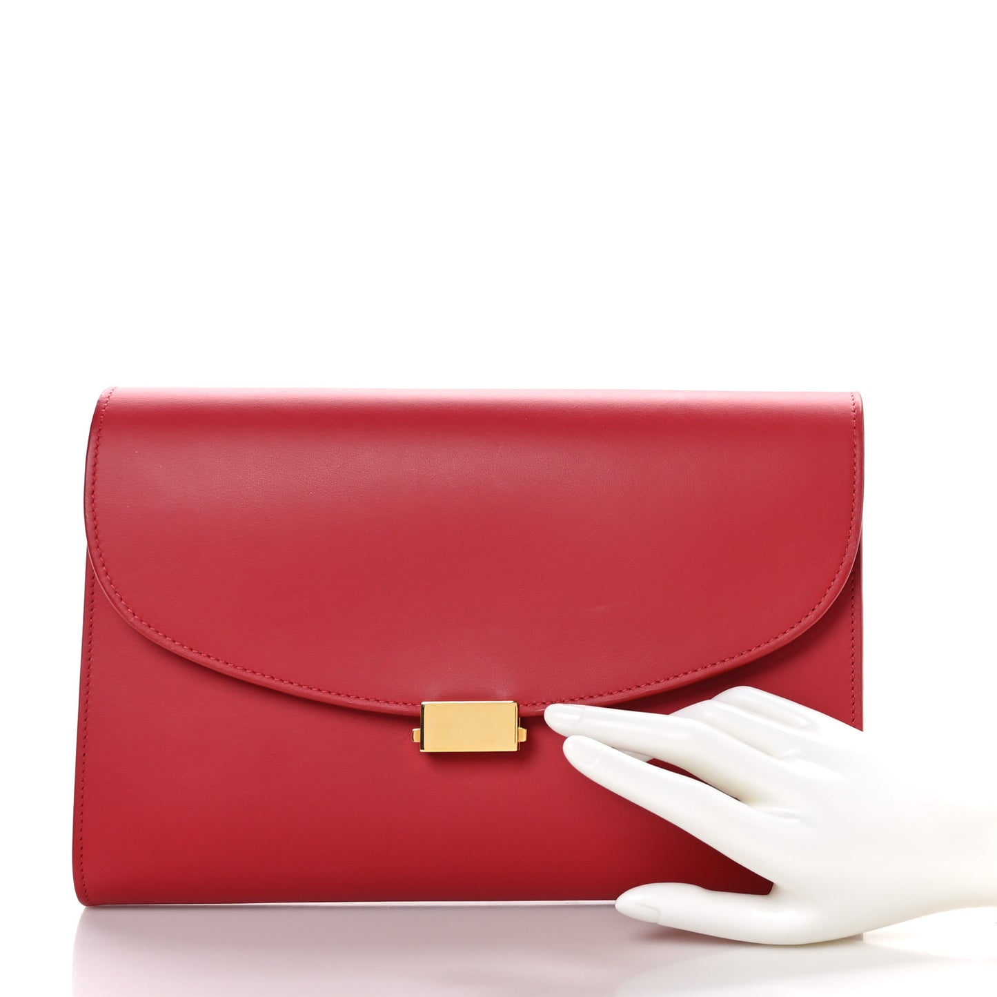 Calfskin Envelope Flat Clutch Flamma