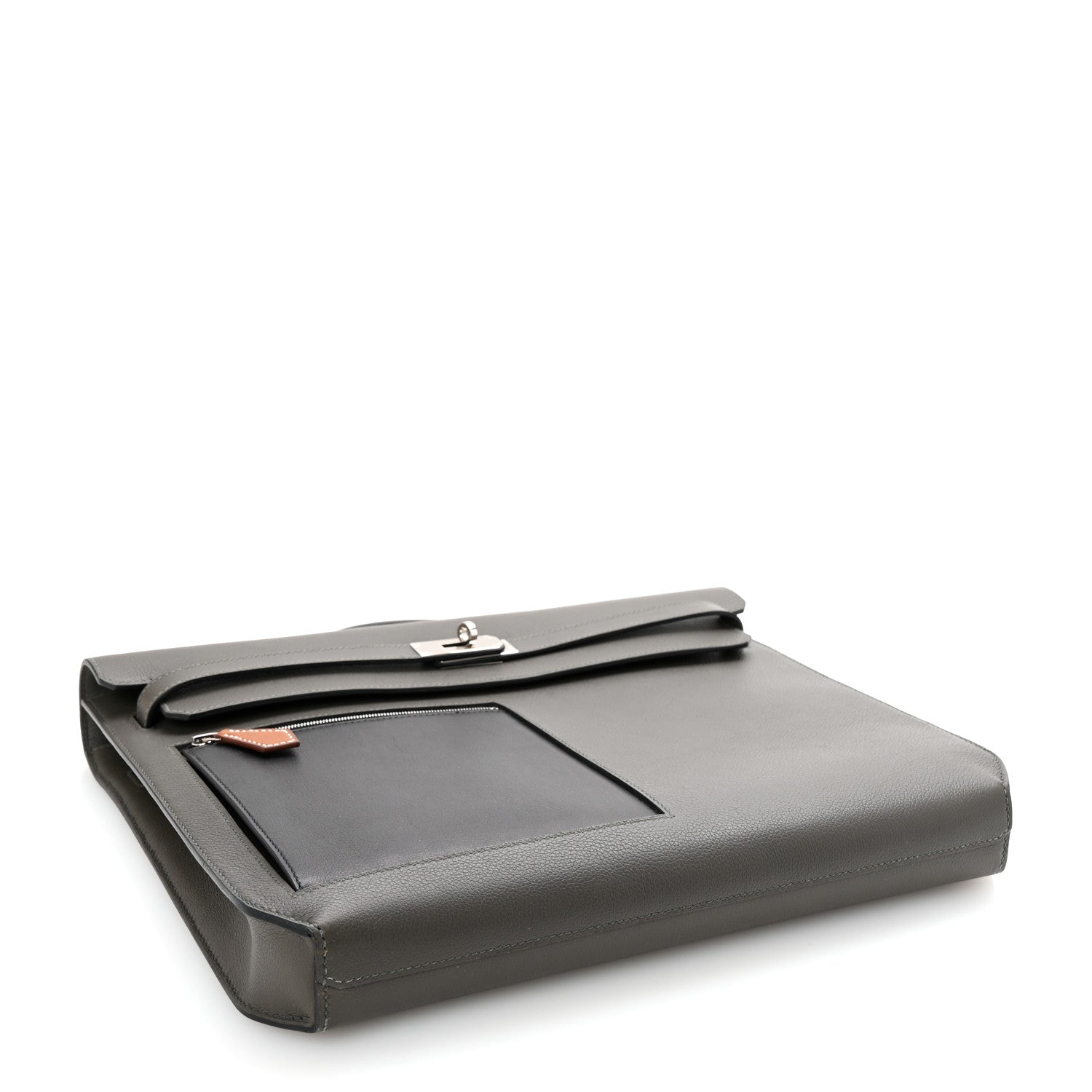 Hermes Evercolor Evergrain Barenia Kelly Depeches 36 Briefcase Vert De Gris Black Fauve 4 of 6