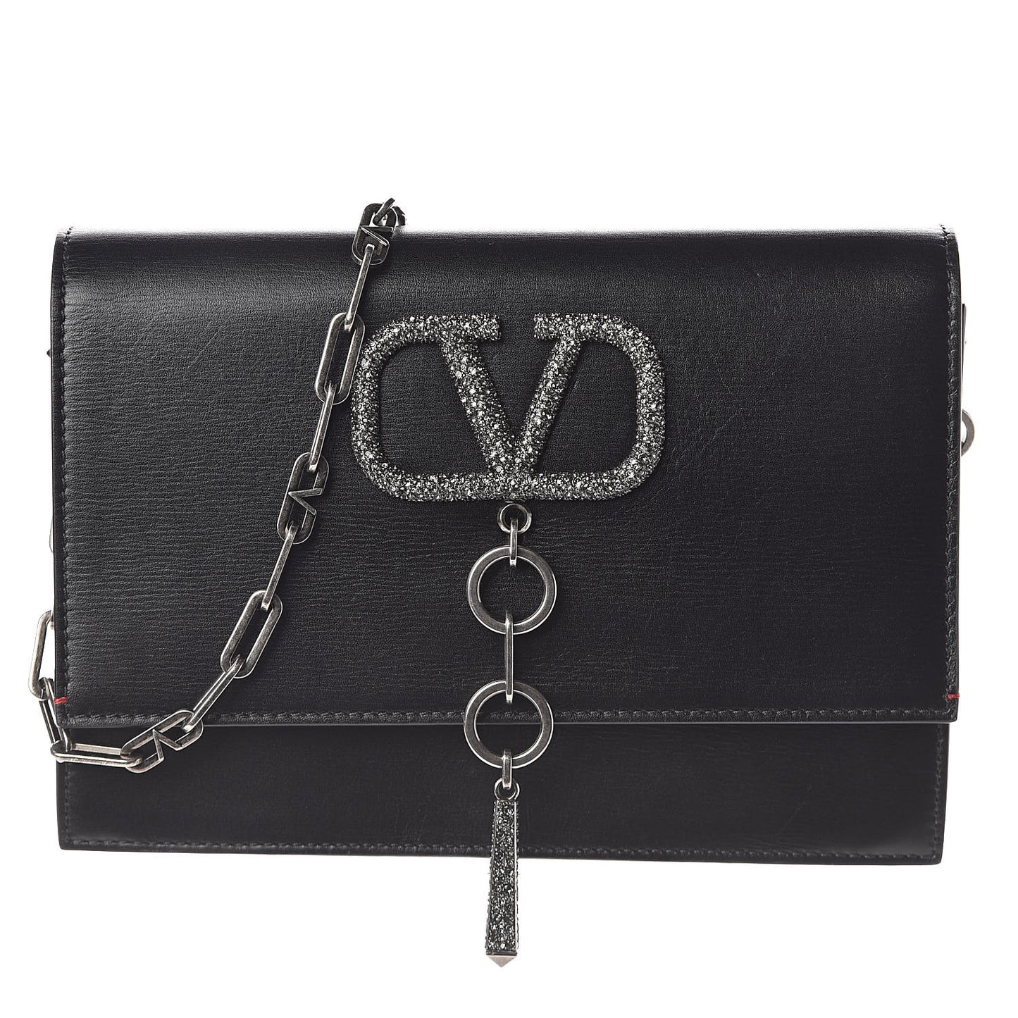 Calfskin VCase Shoulder Bag Black
