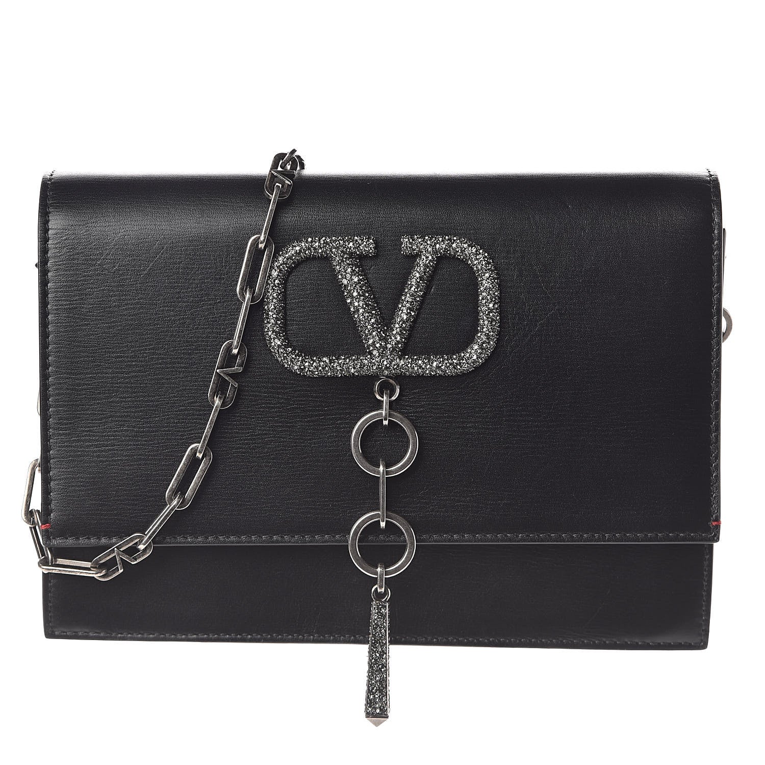 Valentino Garavani Calfskin VCase Shoulder Bag Black 1 of 9