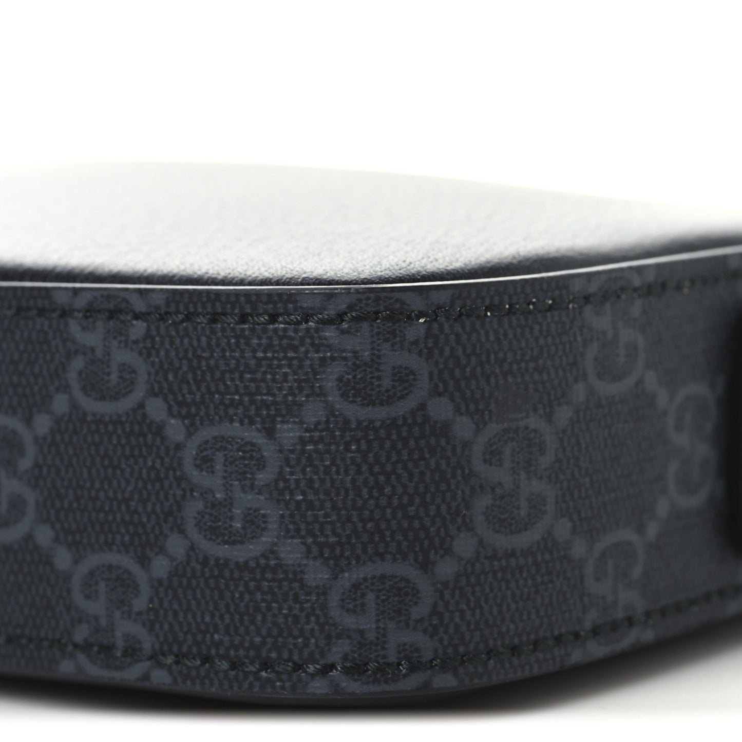 GG Supreme Monogram Textured Dollar Calfskin Small Crossbody Bag Black