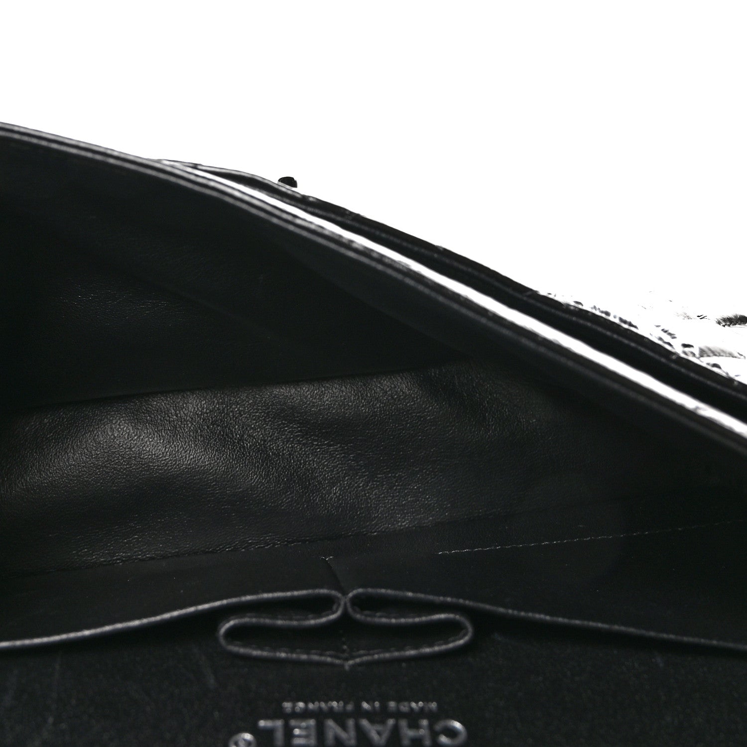 Chanel Shiny Crumpled Calfskin Quilted Medium Double Flap So Black 5 of 11
