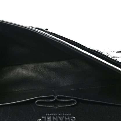 Chanel Shiny Crumpled Calfskin Quilted Medium Double Flap So Black 5 of 11