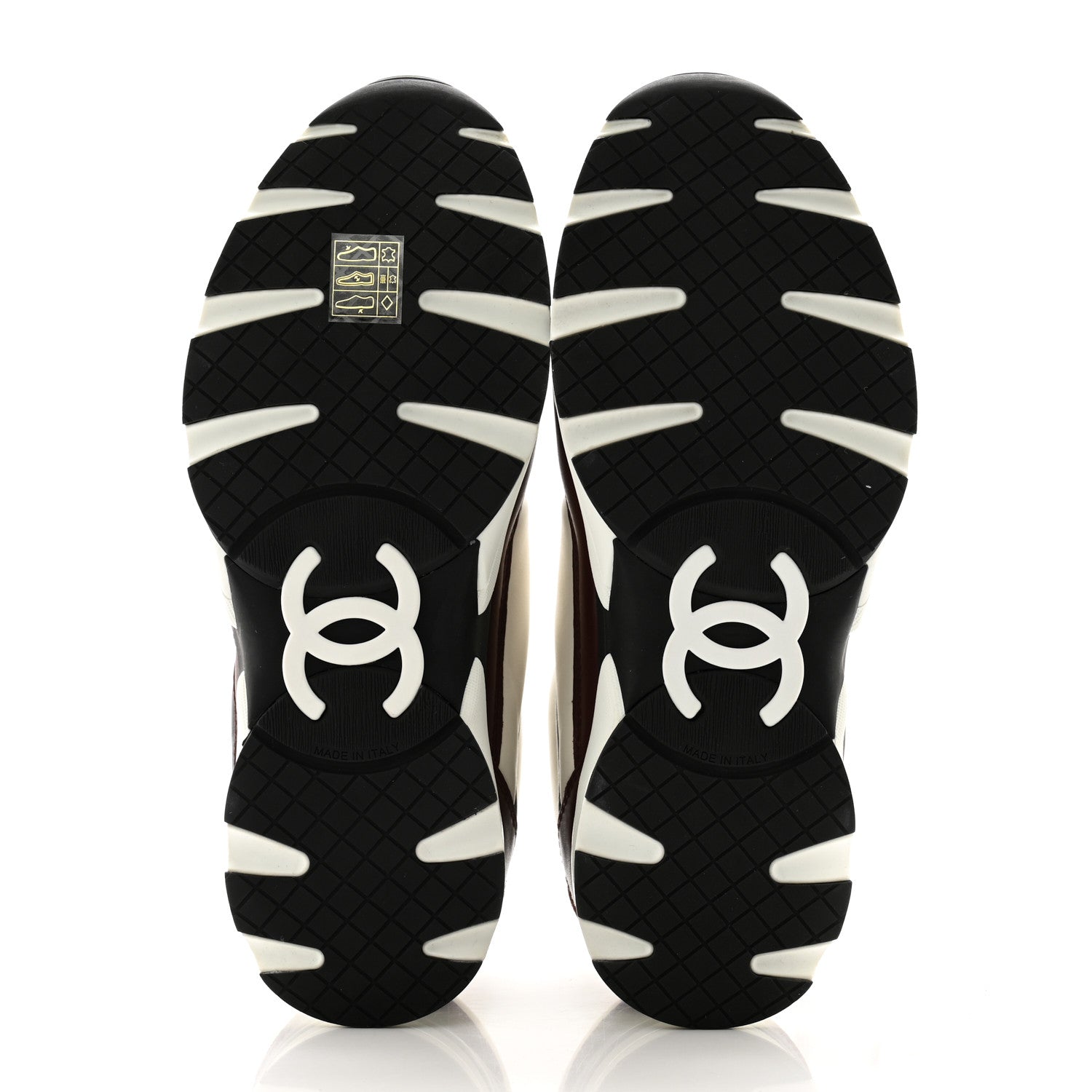 Chanel Calfskin CC Sneakers 38 Brown White Black 5 of 12
