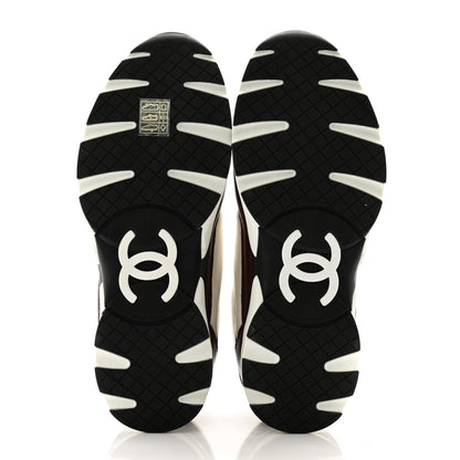 Chanel Calfskin CC Sneakers 38 Brown White Black 5 of 12