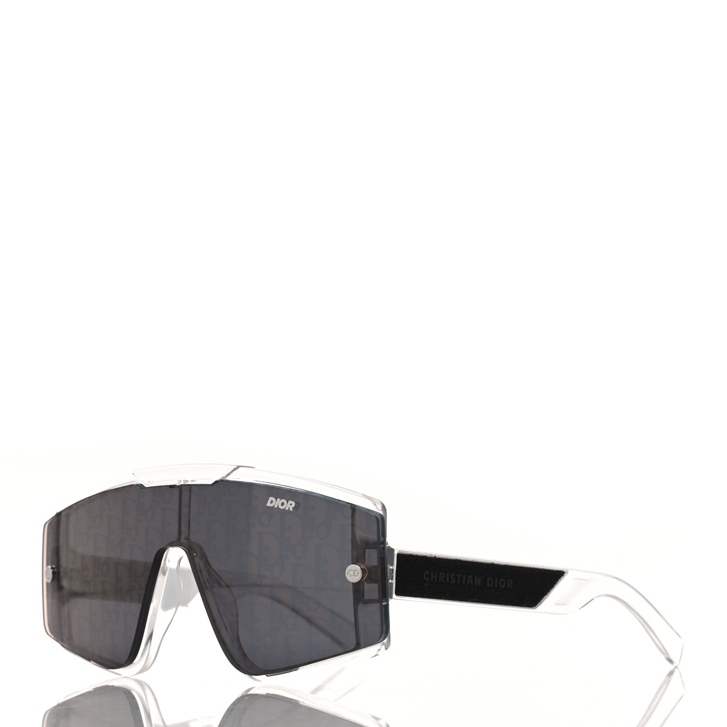 Christian Dior Acetate Oblique Diorxtrem MU Mask Sunglasses Crystal Smoke Mirror 2 of 8