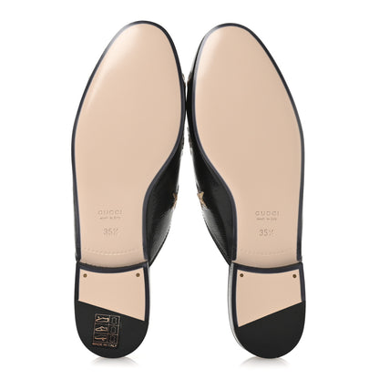 Gucci Goatskin Bee Star Embroidered Womens Princetown Slippers 35.5 Black 6 of 9
