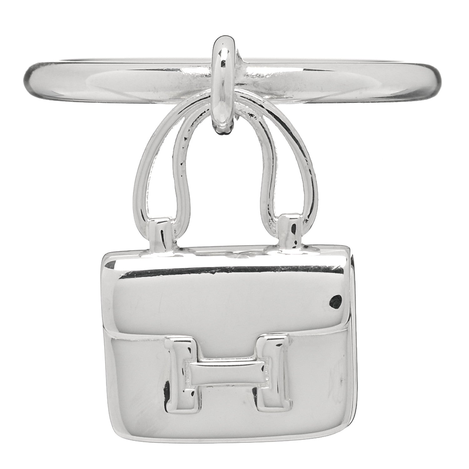 Hermes Sterling Silver Constance Amulettes Ring 56 7.5 1 of 4