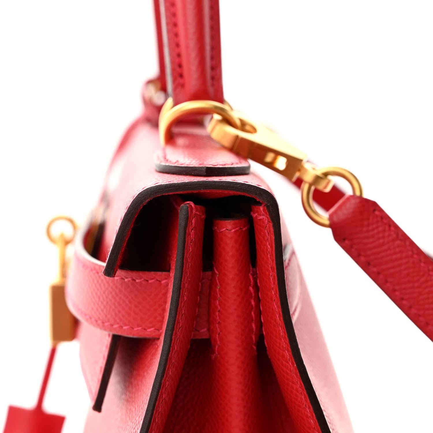 Hermes Epsom Horseshoe Kelly Sellier 28 Rouge Casaque Abricot 14 of 15