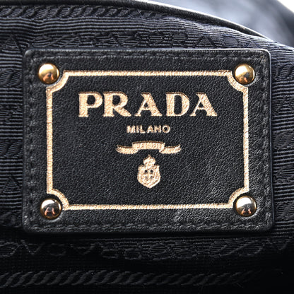 Prada Tessuto Nylon Soft Calfskin Tote Black 5 of 9